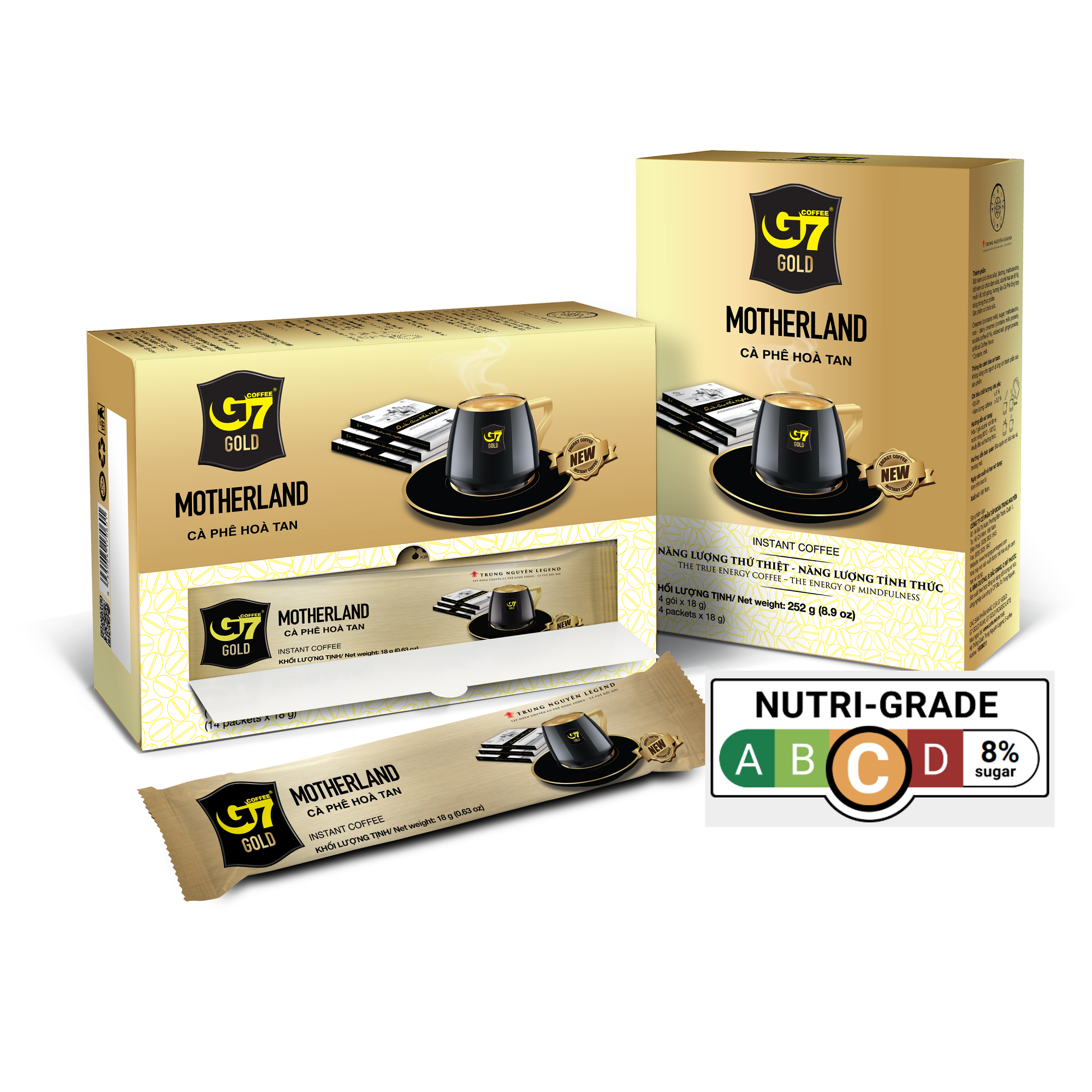 G7 GOLD MOTHERLAND INSTANT COFFEE- BOX 14 PACKETS (E/V)